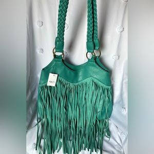 NWT Rue21 Teal Turquoise Color Fringe Shoulder Bag